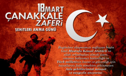 18 Mart Çanakkale şehitlerimizi saygıyla anıyoruz.