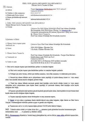 Öğrenci Servis Taşıma İşi İlanı